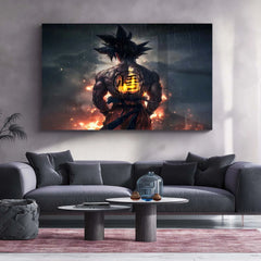 Anime Metal Poster | Goku – Face Your Destiny | Dragon Ball Anime Metal Frame | Legendary Saiyan Wall Art - TURTLEWINGS 