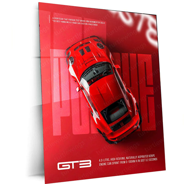 Porsche GT3 Metal Poster - TURTLEWINGS 