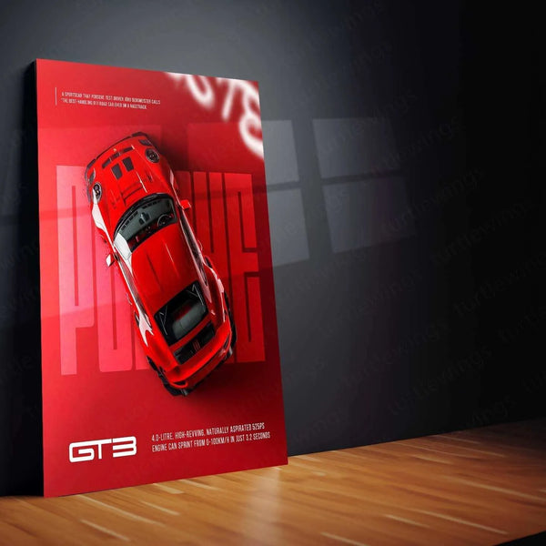 Porsche GT3 Metal Poster - TURTLEWINGS 