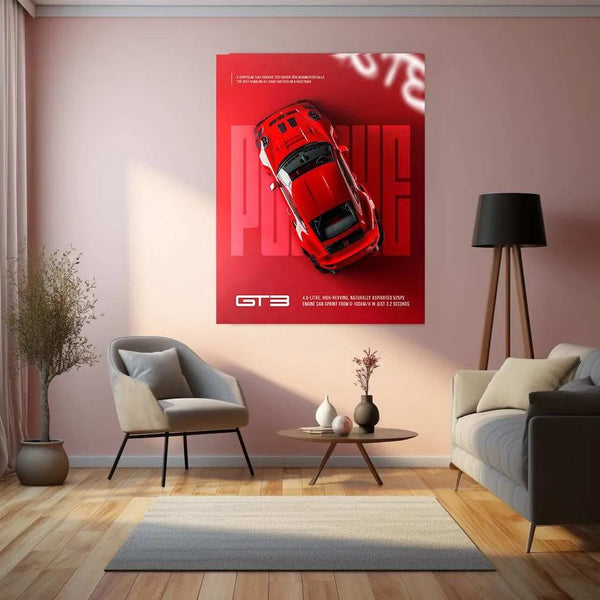 Porsche GT3 Metal Poster - TURTLEWINGS 
