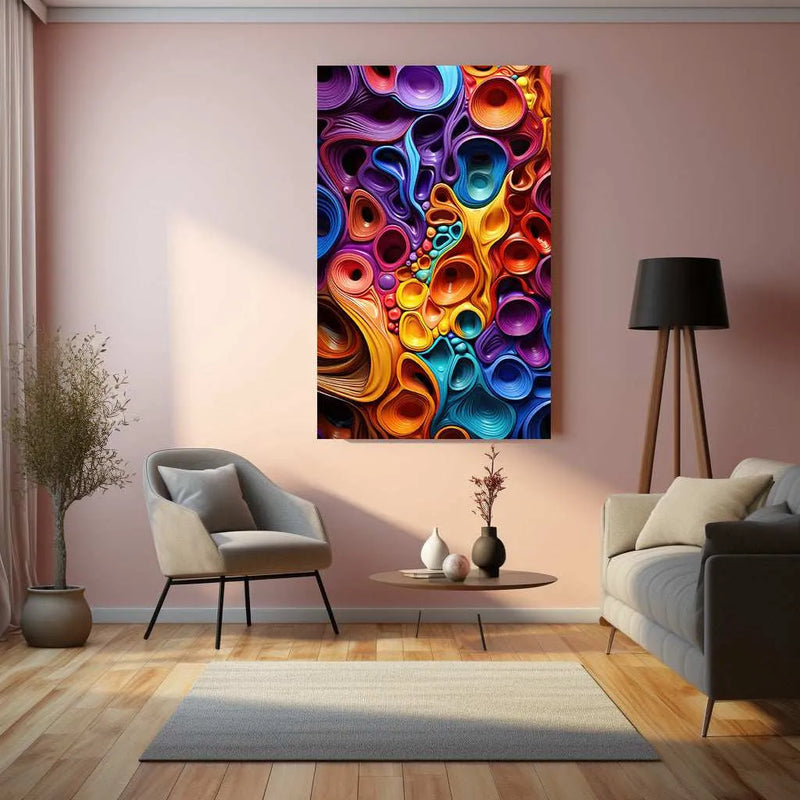Colorful Bubble Abstract Art Metal Print - TURTLEWINGS 