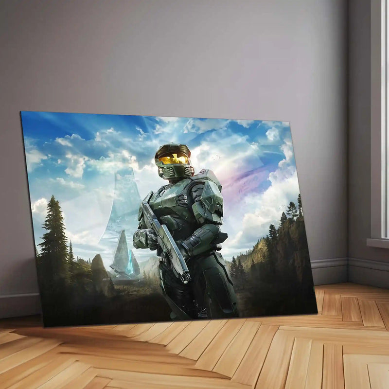 Halo – Campaign Evolved | Legendary Sci-Fi Gaming Metal Frame | Epic Spartan Wall Art - TURTLEWINGS 