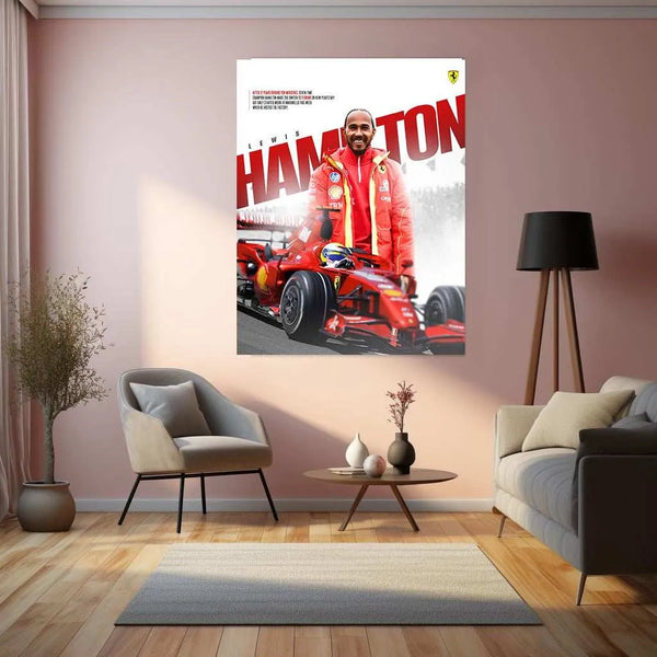 Lewis Hamilton Metal Poster â Legendary F1 Champion - TURTLEWINGS 