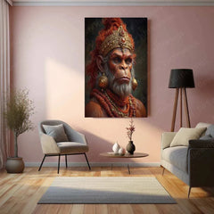 Hanuman Metal Poster – Divine Strength & Devotion Wall Art | Bajrangbali Spiritual Decor 6 - TURTLEWINGS 