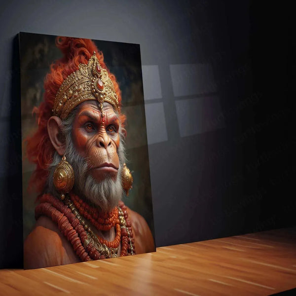 Hanuman Metal Poster – Divine Strength & Devotion Wall Art | Bajrangbali Spiritual Decor 6 - TURTLEWINGS 
