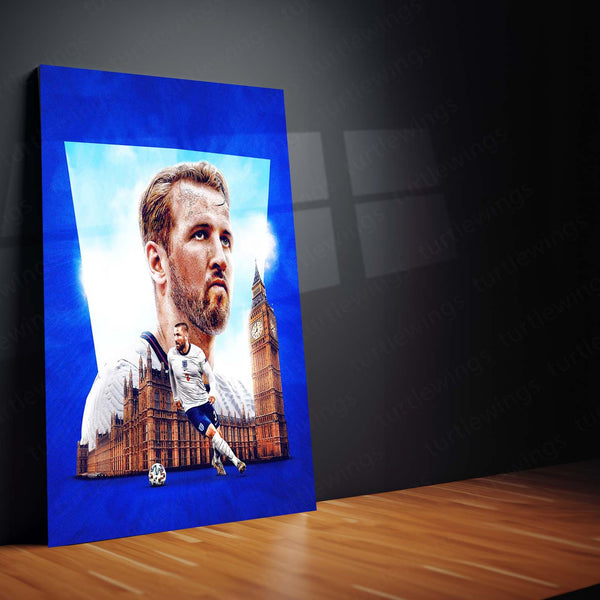 Harry Kane England x Big Ben – Metal Frame | London-Themed Football Wall Art - TURTLEWINGS 