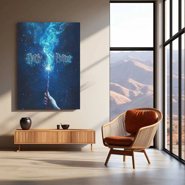 Movies Metal Poster | Harry Potter Wand Metal Poster | Iconic Wand Design Wall Art for Fans