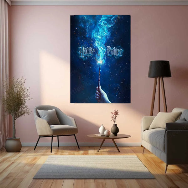 Movies Metal Poster | Harry Potter Wand Metal Poster | Iconic Wand Design Wall Art for Fans