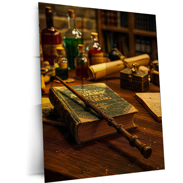 Movies Metal Poster | Harry Potter Wand Metal Poster | Iconic Wand Design Wall Art for Fans 01 - TURTLEWINGS 
