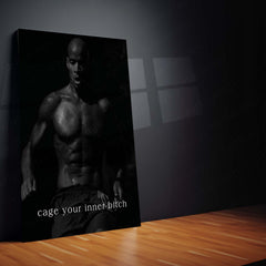 Quote Metal Poster | Cage Your Inner Bitch Motivational Metal Poster | David Goggins Inspired Discipline & Mental Toughness