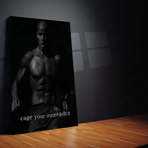 Quote Metal Poster | Cage Your Inner Bitch Motivational Metal Poster | David Goggins Inspired Discipline & Mental Toughness