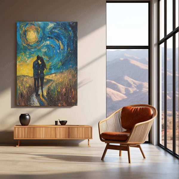 Long-Distance Love – Romantic Oil Painting Metal Poster - TURTLEWINGS 