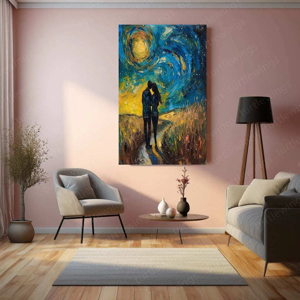 Long-Distance Love – Romantic Oil Painting Metal Poster - TURTLEWINGS 