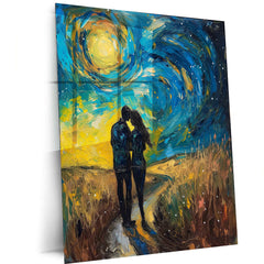 Long-Distance Love – Romantic Oil Painting Metal Poster - TURTLEWINGS 