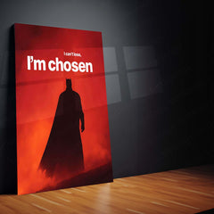 Quote Metal Poster | Batman – I Can’t Lose, I’m Chosen Metal Frame  Dark Knight Destiny & Unbreakable Will Wall Art | Fearless Resolve Superhero Quote Metal Poster