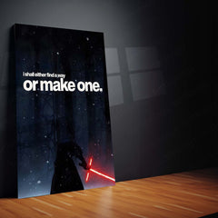 Quote Metal Poster | Kylo Ren – I Shall Either Find a Way or Make One Metal Frame  Relentless Willpower & No-Exit Mindset Motivational Wall Art | Dark Resolve Quote Metal Poster