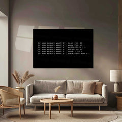 If You Really Want It, Plan For It – Metal Frame | Motivational Quote Wall Art | Strategic Hustle Poster for Planners & Doers - TURTLEWINGS 