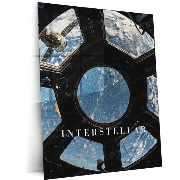 Interstellar – Space Window View of Earth Metal Poster | Sci-Fi Wall Frame