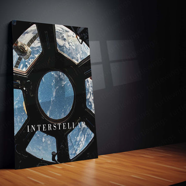 Interstellar – Space Window View of Earth Metal Poster | Sci-Fi Wall Frame