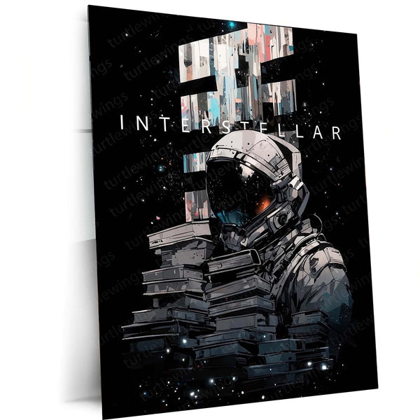 Interstellar – Astronaut & Black Hole Cosmic Art Metal Poster | Sci-Fi Wall Frame
