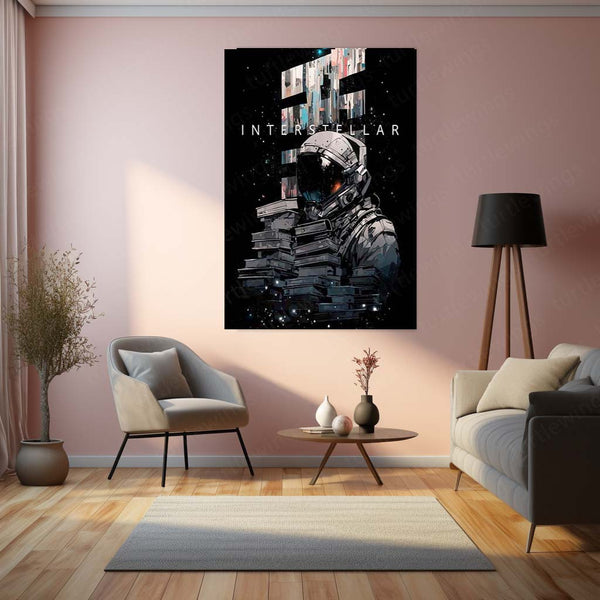 Interstellar – Astronaut & Black Hole Cosmic Art Metal Poster | Sci-Fi Wall Frame