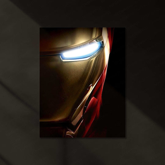 Iron Man Helmet Neon LED Metal Poster â Iconic Marvel Superhero Wall Art - TURTLEWINGS 