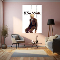 Quote Metal Poster | Tyler, The Creator – It Tells You to Slow Down Metal Frame Modern Introspection & Self-Awareness Quote Wall Art | “It Tells You to Slow Down” Minimal Aesthetic Metal Poster