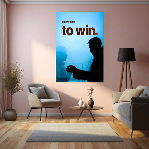 Quote Metal Poster | It’s My Time to Win – Quote Metal Frame Breakthrough Mindset & Silent Confidence Motivational Wall Art | “It’s My Time to Win” Minimal Power Quote Metal Poster