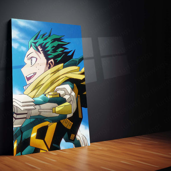 Anime Metal Poster Set of 3 | Izuku Midoriya Hero Academia Sky Triptych Wall Art