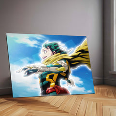 My Hero Academia Deku Neon LED Metal Frame | Izuku Midoriya Anime Poster | Hero Power Wall Art
