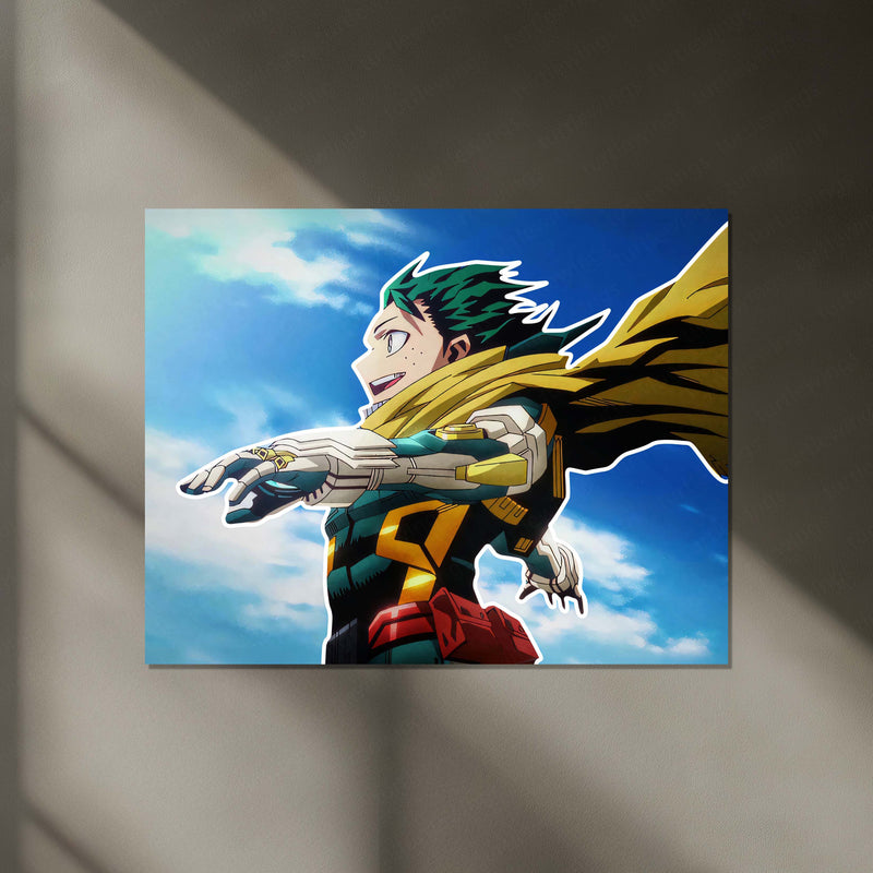 My Hero Academia Deku Neon LED Metal Frame | Izuku Midoriya Anime Poster | Hero Power Wall Art