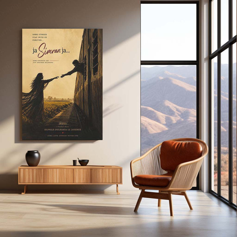 Ja Simran Ja – Timeless Love Story | DDLJ Inspired Romantic Metal Frame | Bollywood Wall Art by TurtleWings
