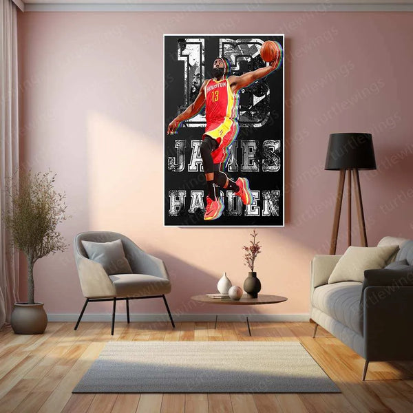 james_harden_metal poster - TURTLEWINGS 