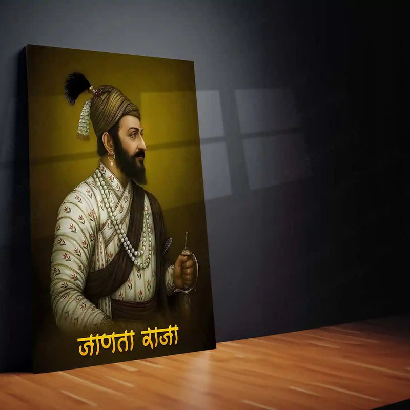 Chhatrapati Shivaji Maharaj Metal Frame | Warrior King Wall Art | Metal Frame 15 - TURTLEWINGS 