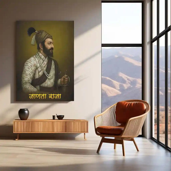 Chhatrapati Shivaji Maharaj Metal Frame | Warrior King Wall Art | Metal Frame 15 - TURTLEWINGS 