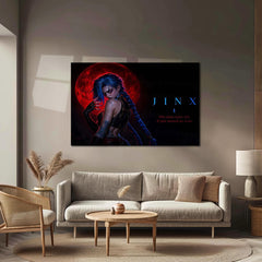 Game Metal Poster | Jinx – Chaos Never Left Metal Poster Gaming Character Wall Art | Dark Chaos Motivation Metal Frame