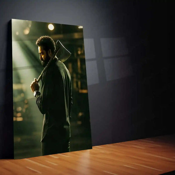 Movies & Series Metal Poster | Jr NTR Mass Stylish Metal Poster | Telugu Superstar Wall Art | Premium Action Portrait Frame - TURTLEWINGS 