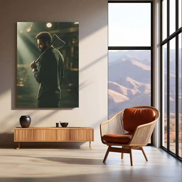 Movies & Series Metal Poster | Jr NTR Mass Stylish Metal Poster | Telugu Superstar Wall Art | Premium Action Portrait Frame - TURTLEWINGS 