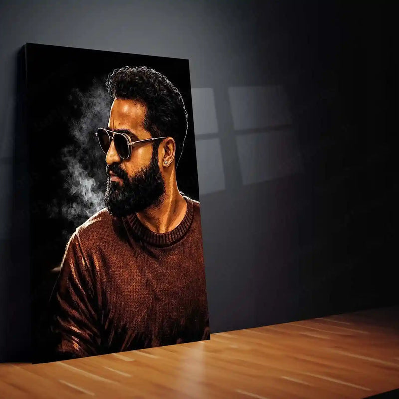 Movies & Series Metal Poster | Jr NTR Mass Stylish Metal Poster | Telugu Superstar Wall Art | Premium Action Portrait Frame 01 - TURTLEWINGS 