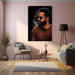 Movies & Series Metal Poster | Jr NTR Mass Stylish Metal Poster | Telugu Superstar Wall Art | Premium Action Portrait Frame 01 - TURTLEWINGS 