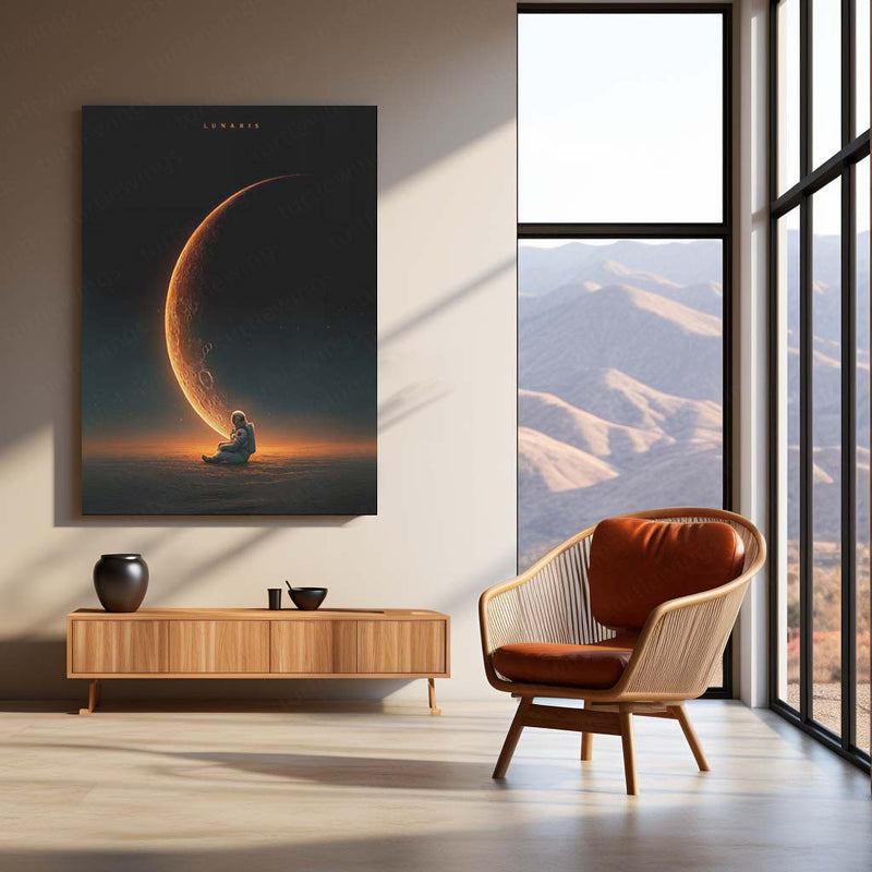 Surreal Astronaut in Cosmic Dream | Space Art Metal Frame Poster - TURTLEWINGS 
