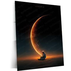 Surreal Astronaut in Cosmic Dream | Space Art Metal Frame Poster - TURTLEWINGS 