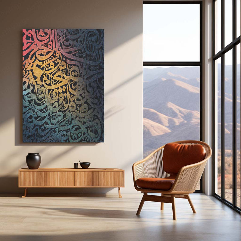 Elegant Arabic Calligraphy | Black & Bold Islamic Metal Frame Poster - TURTLEWINGS 