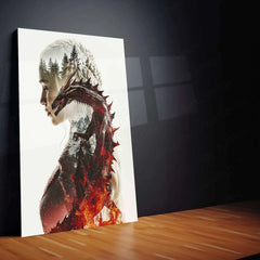 Daenerys Targaryen Double Exposure Art – Game of Thrones, Dragon and Mother of Dragons - TURTLEWINGS 