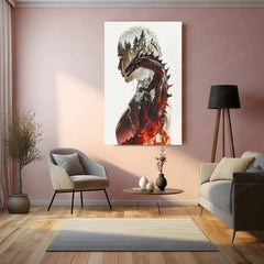 Daenerys Targaryen Double Exposure Art – Game of Thrones, Dragon and Mother of Dragons - TURTLEWINGS 