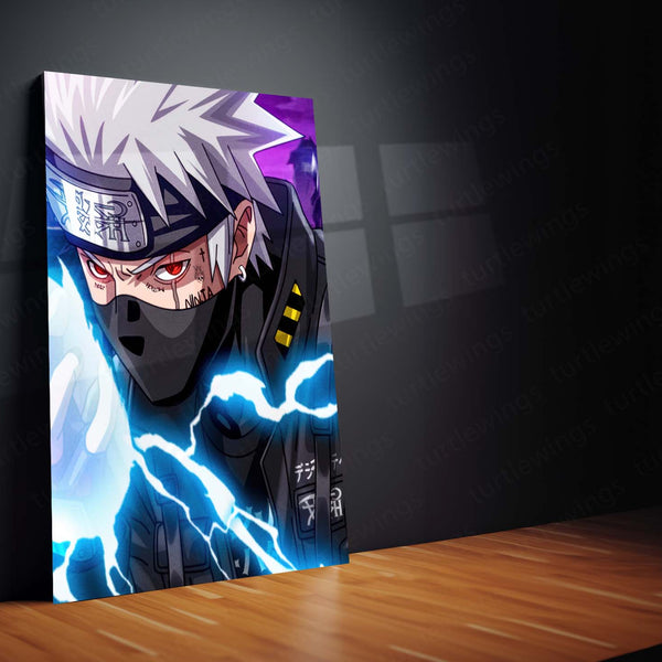 Anime Metal Poster Set of 3 | Kakashi Hatake Chidori Lightning Triptych Wall Art