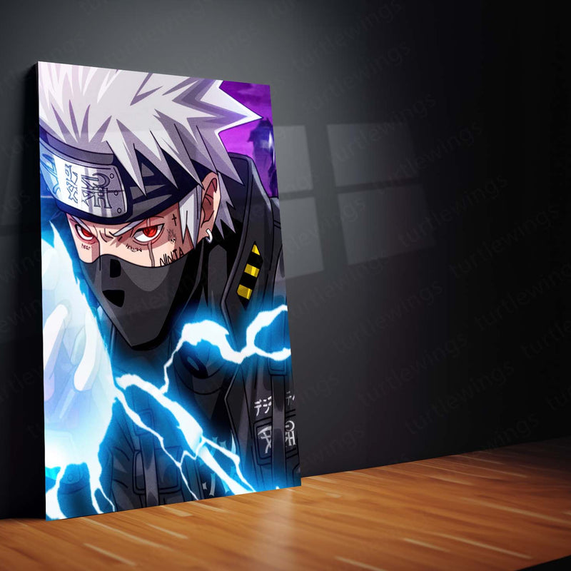 Anime Metal Poster Set of 3 | Kakashi Hatake Chidori Lightning Triptych Wall Art