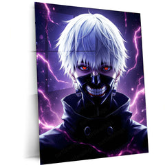 Anime Metal Poster | Tokyo Ghoul – Ken Kaneki Shadow Metal Poster | Dark Anime Wall Frame 01