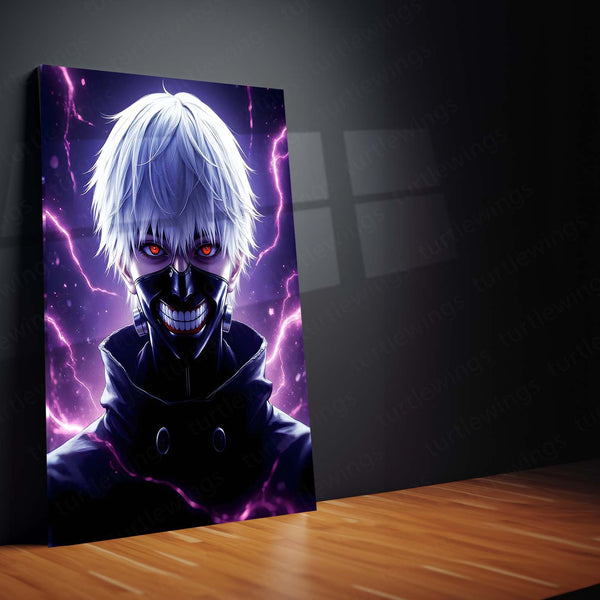 Anime Metal Poster | Tokyo Ghoul – Ken Kaneki Shadow Metal Poster | Dark Anime Wall Frame 01