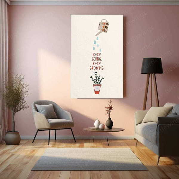 Keep Going, Keep Growing Metal Poster | Motivational Wall Art | Growth Mindset - TURTLEWINGS 
